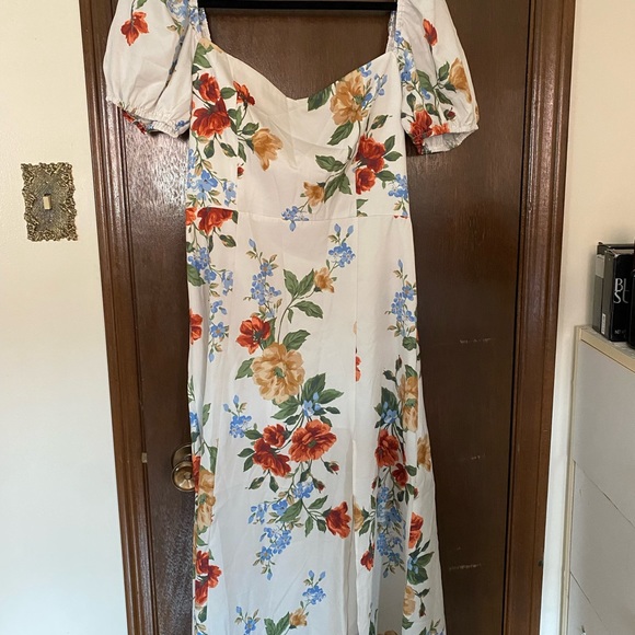 Guinevere Square Neck Bubble Sleeve Smocking Dress - Picture 4 of 4